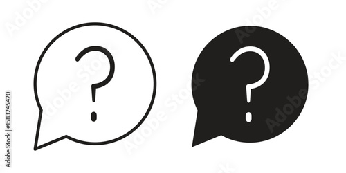 Question icon in flat and liner trendy style for app ui designs