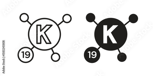 Potassium icon in flat and liner trendy style for app ui designs
