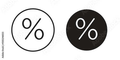 Percent icon in flat and liner trendy style for app ui designs