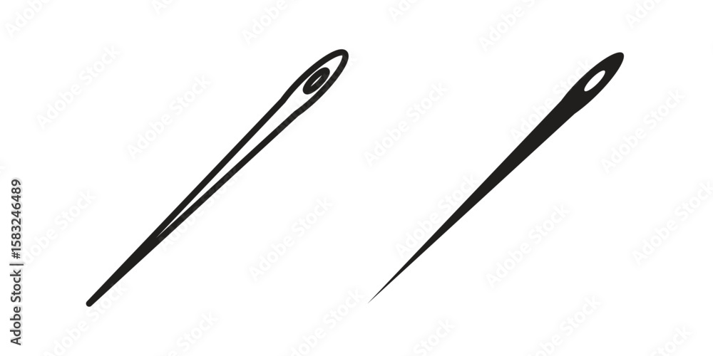 Obraz premium Needle icon in flat and liner trendy style for app ui designs