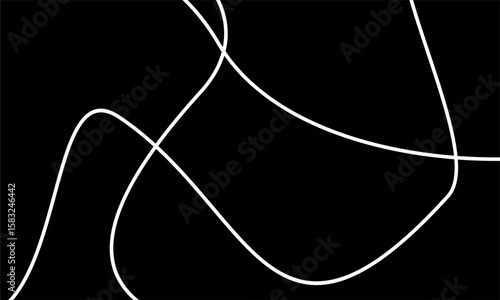 Abstract background featuring white lines on a black backdrop. These lines are curved and intersecting, creating a modern, minimalist design.