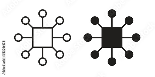 Multi channel icon in flat and liner trendy style for app ui designs