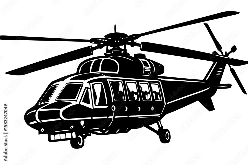 Fototapeta premium Airplane silhouette isolated on transparent background