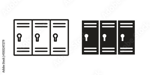 Locker icon in flat and liner trendy style for app ui designs