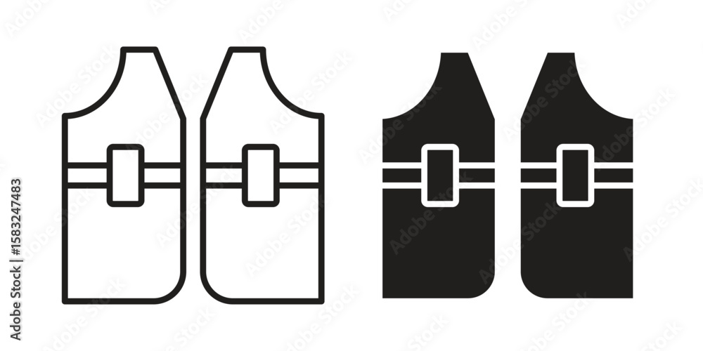 Fototapeta premium Lifejacket icon in flat and liner trendy style for app ui designs
