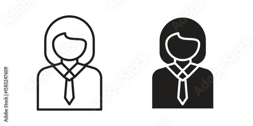 Lawyer icon in flat and liner trendy style for app ui designs