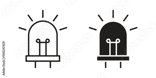 LED icon in flat and liner trendy style for app ui designs