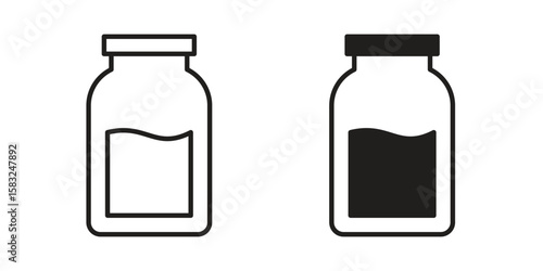 Jar icon in flat and liner trendy style for app ui designs