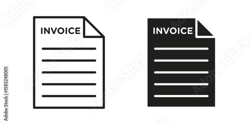 Invoice icon in flat and liner trendy style for app ui designs