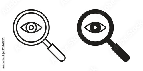 Investigation icon in flat and liner trendy style for app ui designs