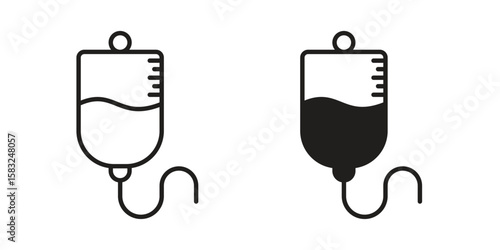 Intravenous icon in flat and liner trendy style for app ui designs