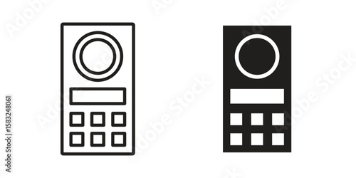 Intercom icon in flat and liner trendy style for app ui designs