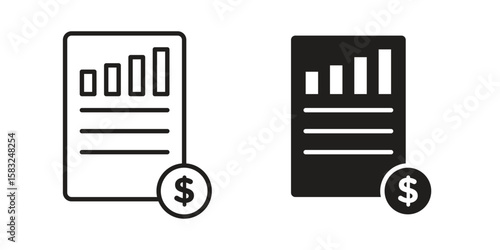 Income statement icon in flat and liner trendy style for app ui designs