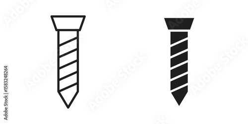 Implant Fixture icon in flat and liner trendy style for app ui designs