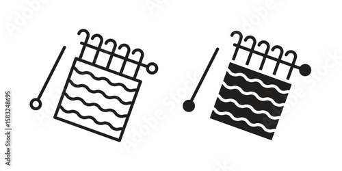 Handloom icon in flat and liner trendy style for app ui designs