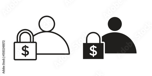 Guarantor icon in flat and liner trendy style for app ui designs