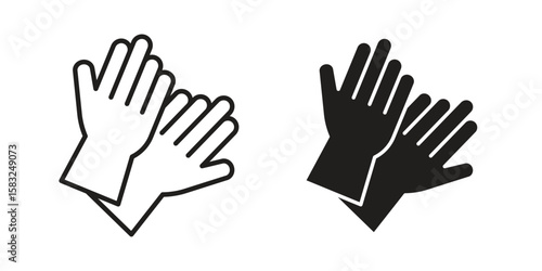 Gloves icon in flat and liner trendy style for app ui designs