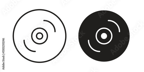 DVD icon in flat and liner trendy style for app ui designs