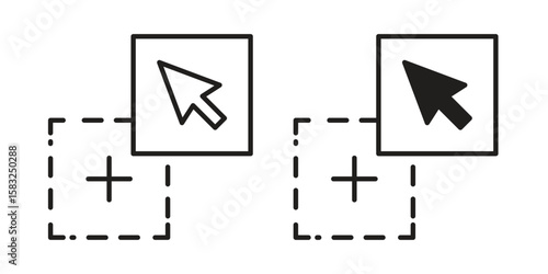 Drag and drop icon in flat and liner trendy style for app ui designs
