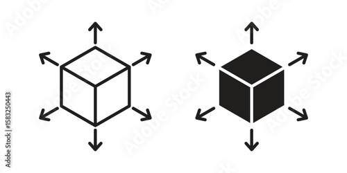 Distribution box icon in flat and liner trendy style for app ui designs