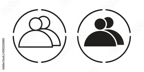 Demographics icon in flat and liner trendy style for app ui designs