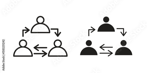 Coordinate icon in flat and liner trendy style for app ui designs
