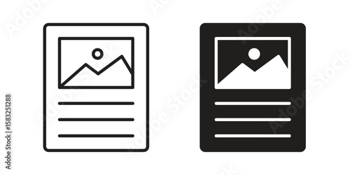 Content icon in flat and liner trendy style for app ui designs