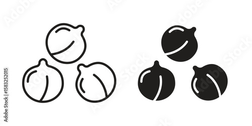Chickpeas hummus icon in flat and liner trendy style for app ui designs
