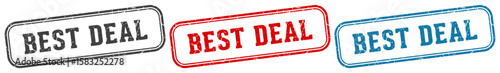 best deal stamp. best deal rectangular stamp set isolated on white background