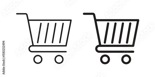Cart icon in flat and liner trendy style for app ui designs