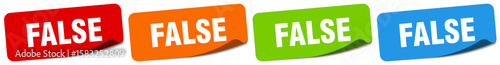 false sticker. false sticker set on white background