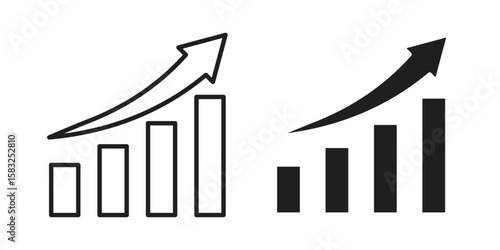 Bull market icon in flat and liner trendy style for app ui designs