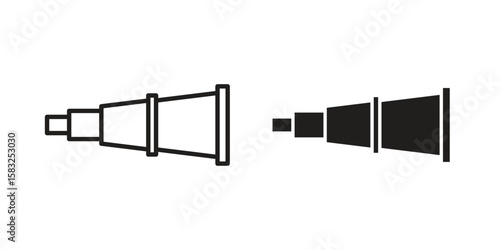 Boat Telescope icon in flat and liner trendy style for app ui designs