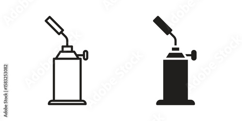 Blowtorch icon in flat and liner trendy style for app ui designs