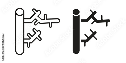 Blood vessel icon in flat and liner trendy style for app ui designs