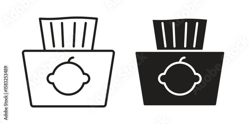 baby wipe icon in flat and liner trendy style for app ui designs