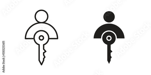 Authentication icon in flat and liner trendy style for app ui designs