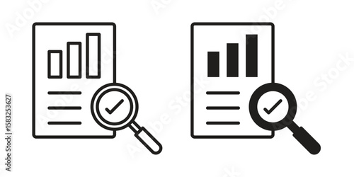 Auditors icon in flat and liner trendy style for app ui designs