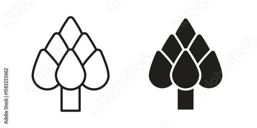 Artichoke icon in flat and liner trendy style for app ui designs