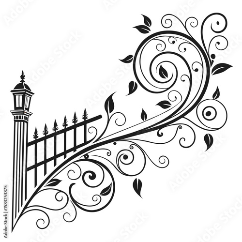 Flourish ornate header. Decorative calligraphic vintage divider