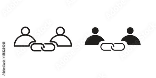 Affiliate link icon in flat and liner trendy style for app ui designs