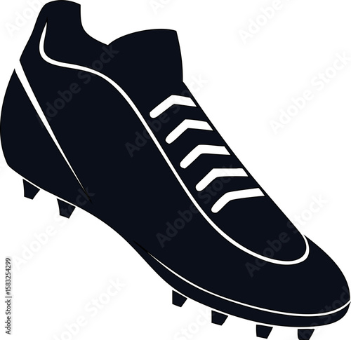 Classic football cleat vector in black and white, great for sports designs.