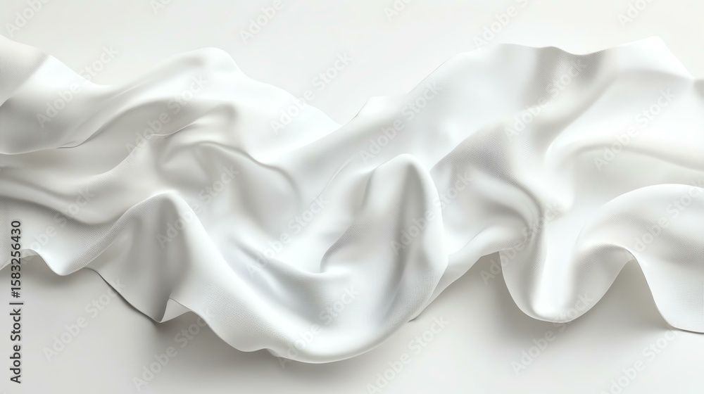 Fototapeta premium pillow with fabric folds, bright white background, welllit clarity, productinuse concept