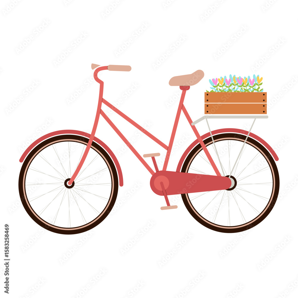 Fototapeta premium Flat Vintage Bicycle Illustrations