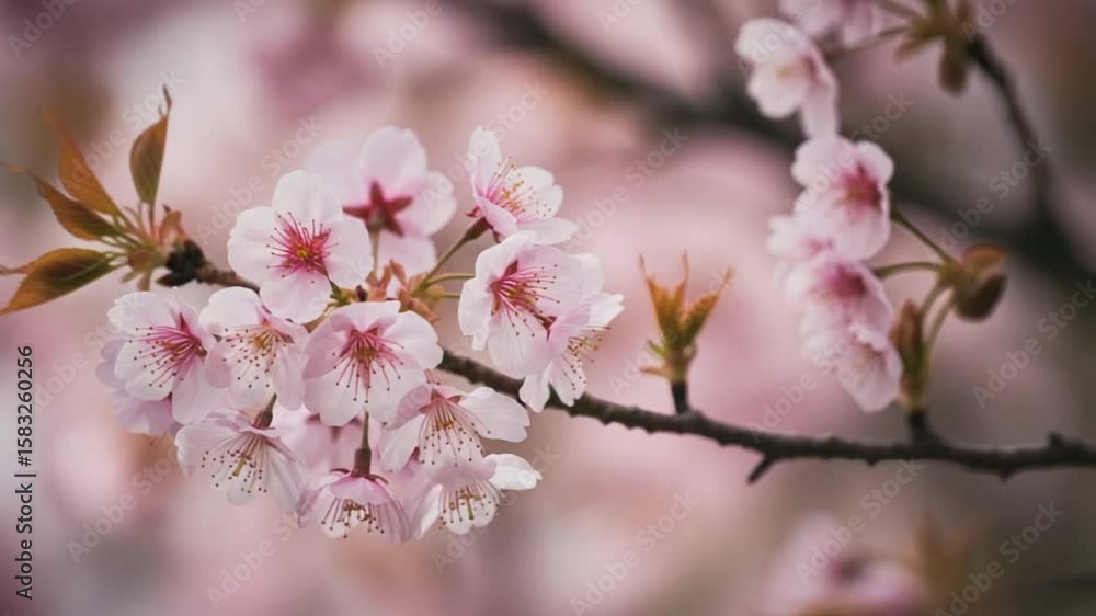 Gentle Beauty of Cherry Blossom Flowers in Full Bloom During Spring Season Gentle Beauty of Cherry Blossom Flowers in Full Bloom During Spring Season