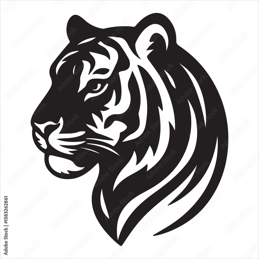 Obraz premium tiger head silhouette