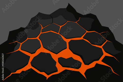 dried lava formations creating black stone textu