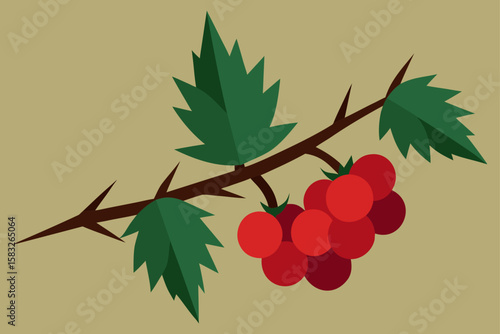 wild berries clinging to thorny brambles