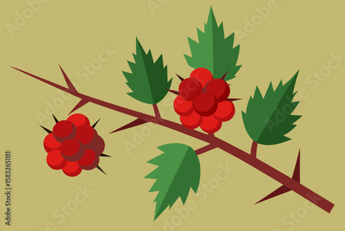 wild berries clinging to thorny brambles
