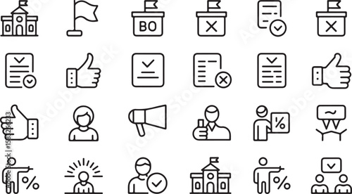 Voting election ballot check mark approval thumbs up megaphone vector